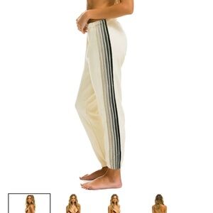 Aviator nation 5 STRIPE SWEATPANTS - VINTAGE WHITE // GREY size M